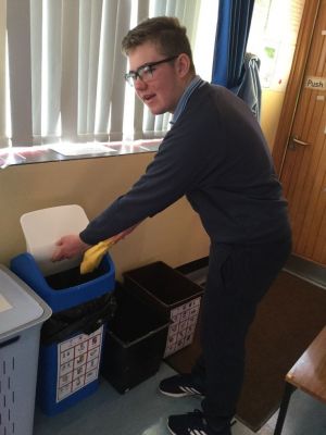 Making sure rubbish is being recycled properly.